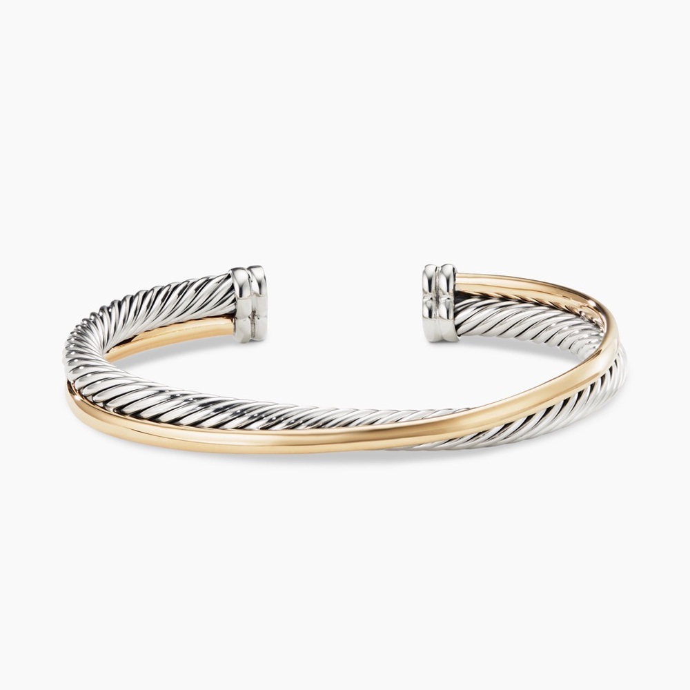 David Yurman Crossover Bracelet in 18K Yellow Gold & Sterling Silver